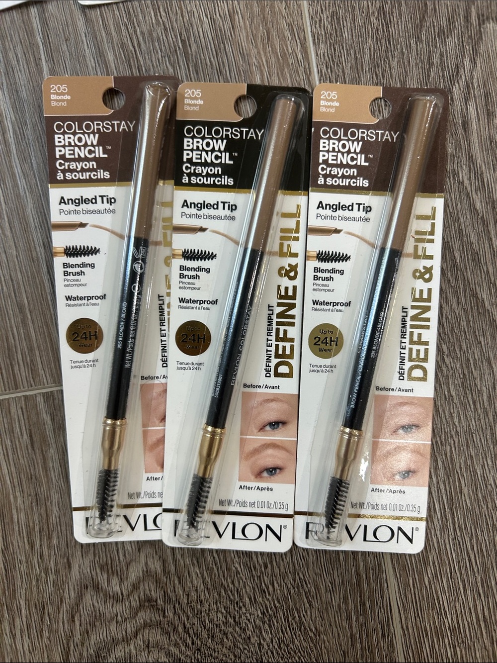 3X Revlon ColorStay Brow Pencil Crayon Angled Tip #205 Blonde ( firm price )